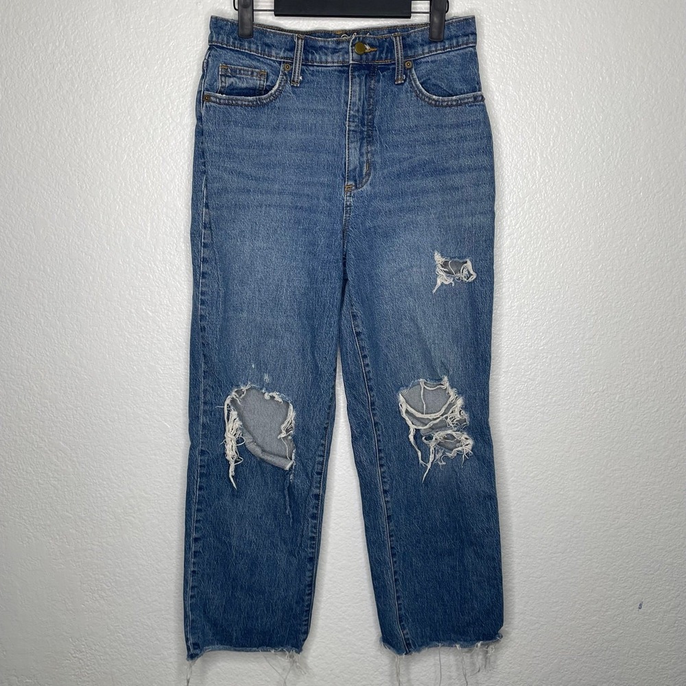 Universal Thread Womens Vintage Straight Distressed High Rise Jeans Blue 8/29R